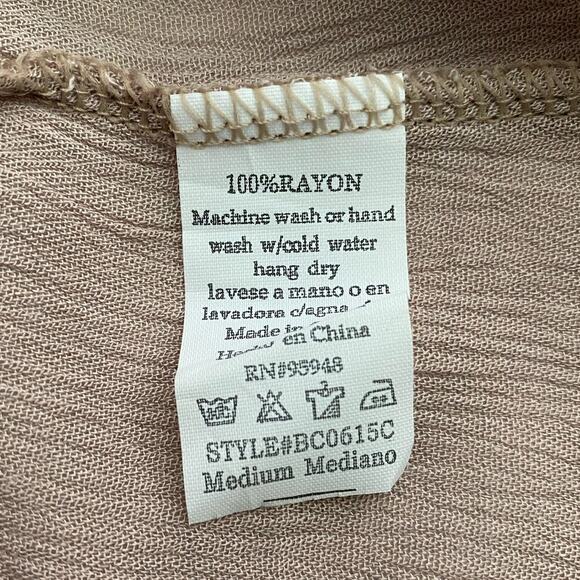 My Emblem Young Contemporary Macrame Crochet Taupe‎ Brown Tunic Blouse M NWT - Picture 11 of 12